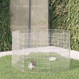 Vidaxl Tiergehege aus verzinktem Eisen mit 8 Paneelen für Kaninchen 54 x 80 cm – Bild 1 von 2