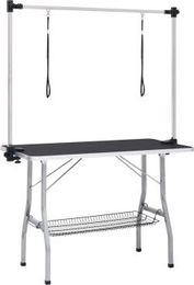 VidaXL Verstellbarer Hundepflegetisch aus Edelstahl in Schwarz 110 x 60 x 76 cm – Bild 1 von 3