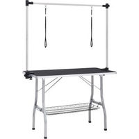 Produktbild von VidaXL Verstellbarer Hundepflegetisch aus Edelstahl in Schwarz 110 x 60 x 76 cm