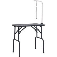 Produktbild von VidaXL Verstellbarer Hundepflegetisch mit Edelstahloberfläche in Schwarz 81 x 48,5 x 80 cm