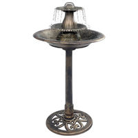 Produktbild von Vidaxl Vogelbad mit Springbrunnen in Bronze Optik aus Kunststoff 50x91 cm Vogeltränke