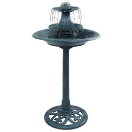Vidaxl Vogelbad mit Springbrunnen und Vogeltränke aus Kunststoff in Grün 50x91 cm – Bild 1 von 5