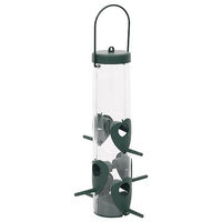 Produktbild von vidaXL Vogelfutterspender Futtersäule Set aus 3 Stück aus Kunststoff in Dunkelgrün