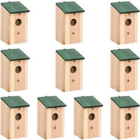 Produktbild von vidaXL Vogelhäuser aus Tannen-Massivholz 10 Stück 12x12x22 cm