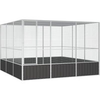 Produktbild von vidaXL Vogelkäfig aus verzinktem Stahl für Vögel in Anthrazit 315 x 302,5 x 211,5 cm