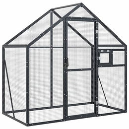 vidaXL Vogelvoliere aus Aluminium für Papageien in Anthrazit 179x100x185 cm – Bild 1 von 13