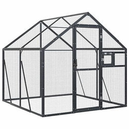 vidaXL Vogelvoliere aus Aluminium für Papageien und Kleintiere Anthrazit 1,79x2x1,85 m – Bild 1 von 11