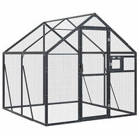 Produktbild von vidaXL Vogelvoliere aus Aluminium für Papageien und Kleintiere Anthrazit 1,79x2x1,85 m