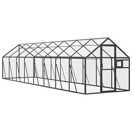 vidaXL Vogelvoliere aus Aluminium für Papageien und Kleintiere Anthrazit 1,79x8x1,85 m – Bild 1 von 5