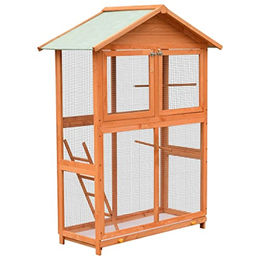 vidaXL Vogelvoliere aus Kiefern- und Tannenholz 125,5x59,5x164 cm – Bild 1 von 13
