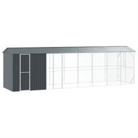 Produktbild von vidaXL Vogelvoliere aus Metall in Grau 860 x 208 x 247 cm für Vögel und Wildvögel