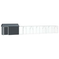 Produktbild von vidaXL Vogelvoliere aus Metall in Grau mit Maßen 112 x 141 x 516,5 cm