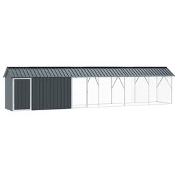 vidaXL Vogelvoliere aus Metall in Grau und Schwarz 560 x 112 x 141 cm – Bild 1 von 11