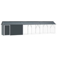 Produktbild von vidaXL Vogelvoliere aus Metall in Grau und Schwarz 560 x 112 x 141 cm
