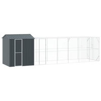 Produktbild von vidaXL Vogelvoliere aus verzinktem Metall in Anthrazit 824 x 208 x 247 cm mit wetterfestem Schutzhaus