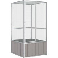 Produktbild von vidaXL Vogelvoliere aus verzinktem Metall in Grau 111 x 107 x 211,5 cm