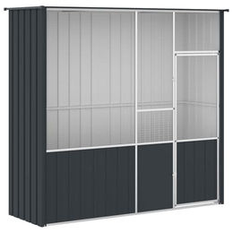 vidaXL Vogelvoliere aus verzinktem Stahl für Papageien und Wellensittiche Anthrazit 215x78x200 cm – Bild 1 von 13