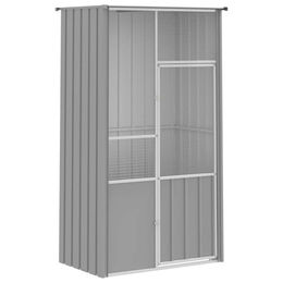vidaXL Vogelvoliere aus verzinktem Stahl für Papageien und Wellensittiche Grau 115x78x200 cm – Bild 1 von 13