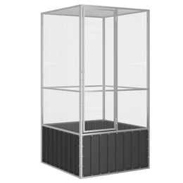 vidaXL Vogelvoliere aus verzinktem Stahl für Wellensittiche und Papageien Anthrazit 111x107x211,5 cm – Bild 1 von 13