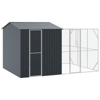 Produktbild von vidaXL Vogelvoliere mit Erweiterung aus Metall in Grau Schwarz 310x421x247 cm