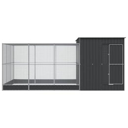 vidaXL Vogelvoliere mit Erweiterung aus Metall in Silber 497x303x216 cm – Bild 1 von 3
