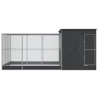 Produktbild von vidaXL Vogelvoliere mit Erweiterung aus Metall in Silber 497x303x216 cm