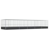 Produktbild von vidaXL Voliere mit Erweiterung aus Metall für Vögel, Kaninchen, Hühner und Enten in Silber