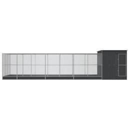 vidaXL Voliere mit Erweiterung aus Metall in Silber 911x303x216 cm für Vögel und Enten – Bild 1 von 3