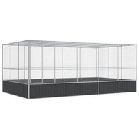 Produktbild von vidaXL Voliere mit Erweiterung aus Metall in Silber für Vögel und Kleintiere