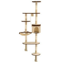 Produktbild von vidaXL Wandkratzbaum für Katzen mit Sisal-Kratzsäulen 194 cm Beige/Braun