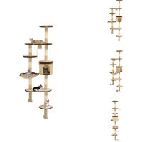Produktbild von vidaXL Wandkratzbaum mit Sisal-Kratzsäulen 194 cm Beige/Braun