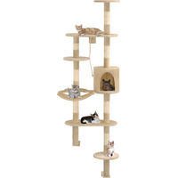 Produktbild von vidaXL Wandkratzbaum mit Sisal-Kratzsäulen 194 cm Beige
