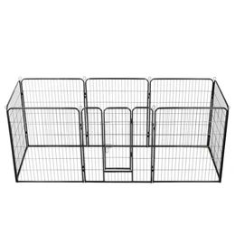 vidaXL Welpenlaufstall aus Metall mit 8 Paneelen in Schwarz 80x100cm – Bild 1 von 7