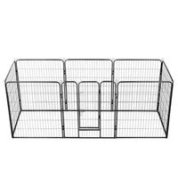 Produktbild von vidaXL Welpenlaufstall aus Metall mit 8 Paneelen in Schwarz 80x100cm