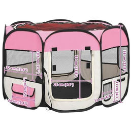 vidaXL Welpenlaufstall faltbar Rosa aus Metall 90x90x58cm – Bild 1 von 7
