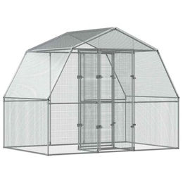 vidaXL XL Vogelvoliere aus verzinktem Stahl für Papageien und Wellensittiche in Silber – Bild 1 von 13