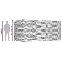 vidaXL XXL Hundezwinger Hundehütte aus Metall in Silber 382x192x185 cm – Bild 1 von 3