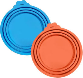 Vilscijon 2-teiliges Set Katzen-Dosenöffner und Verschlussdeckel aus Silikon Blau und Orange – Bild 1 von 1