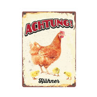 Produktbild von Vintage Blechschild Flamingo ACHTUNG Bunt Metall