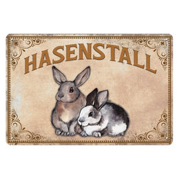 Produktbild von Vintage Blechschild Kaninchen Hasenstall