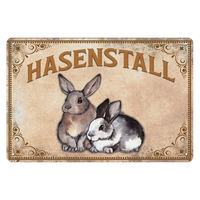Produktbild von Vintage Blechschild Kaninchen Hasenstall
