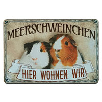 Produktbild von Vintage Blechschild Meerschweinchen HIER WOHNEN WIR
