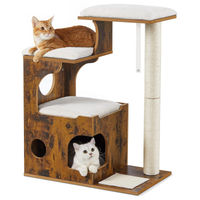 Produktbild von Vintage Kratzbaum für Katzen mit 3 Liegeflächen und Höhle, 88 cm