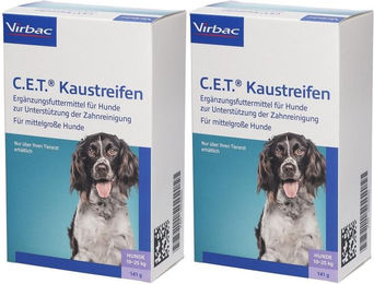Produktbild von Virbac C.E.T. Zahnpflege-Snack Kaustreifen mit Rind für mittelgroße Hunde mit hohem Fleischanteil