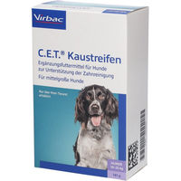 Produktbild von Virbac C.E.T. Zahnpflege-Snack Kaustreifen mit Rind für mittlere Hunde mit hohem Fleischanteil 141g