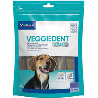Produktbild von Virbac VeggieDent FR3SH Zahnpflege-Snack für mittelgroße Hunde 10-30 kg vegan und ohne tierisches Protein