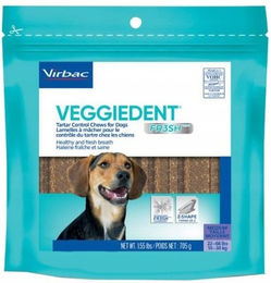 Virbac Veggiedent Fresh Kausnack für Hunde Adult Vegan Glutenfrei Grösse M 15 Stück – Bild 1 von 2