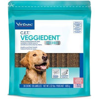 Produktbild von Virbac Veggiedent Fresh Kausnack zur Zahnpflege für große Hunde ab 30 kg Vegan Hypoallergen 15 Stück - 490 g