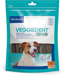 Produktbild von Virbac VEGGIEDENT Fresh Zahnpflege-Snack für kleine Hunde vegan und hypoallergen 30 x 17 g - 30 x 17 g