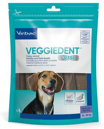 Produktbild von Virbac VEGGIEDENT Fresh Zahnpflege-Snack für mittelgroße Hunde Vegan und Hypoallergen 15 x 26 g - 15 x 26 g
